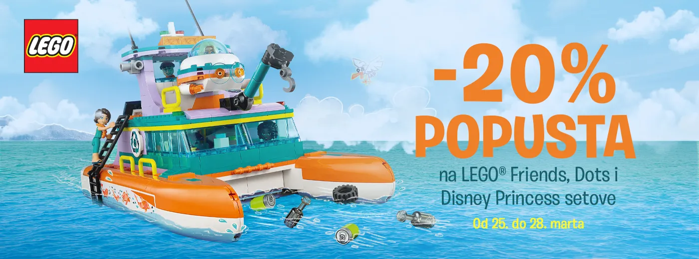 Nedeljna akcija -20% na sve LEGO Friends, Dots i Disney Princess setove