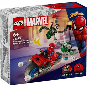 LEGO SUPER HEROES MARVEL MOTORCYCLE CHASE  SPIDERMAN VS DOC OCK 