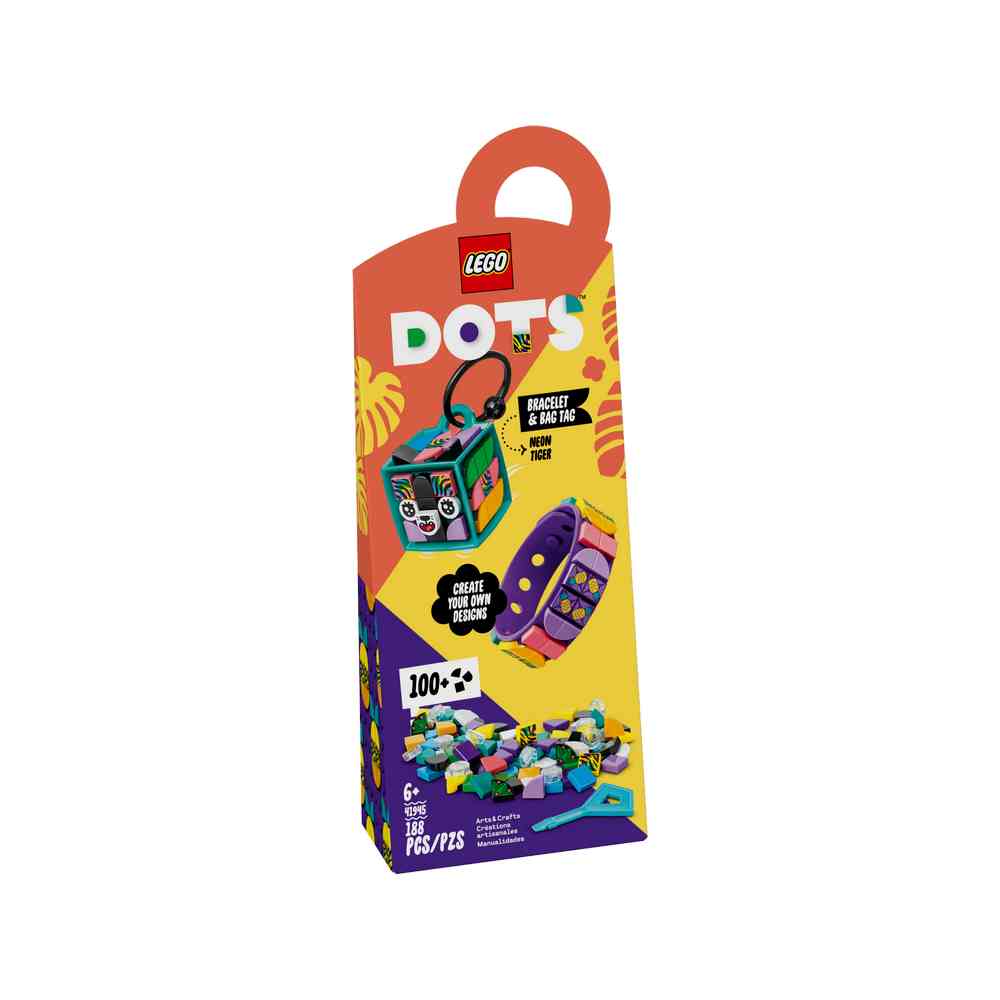 LEGO DOTS NEON TIGER BRACELET & BAG TAG 