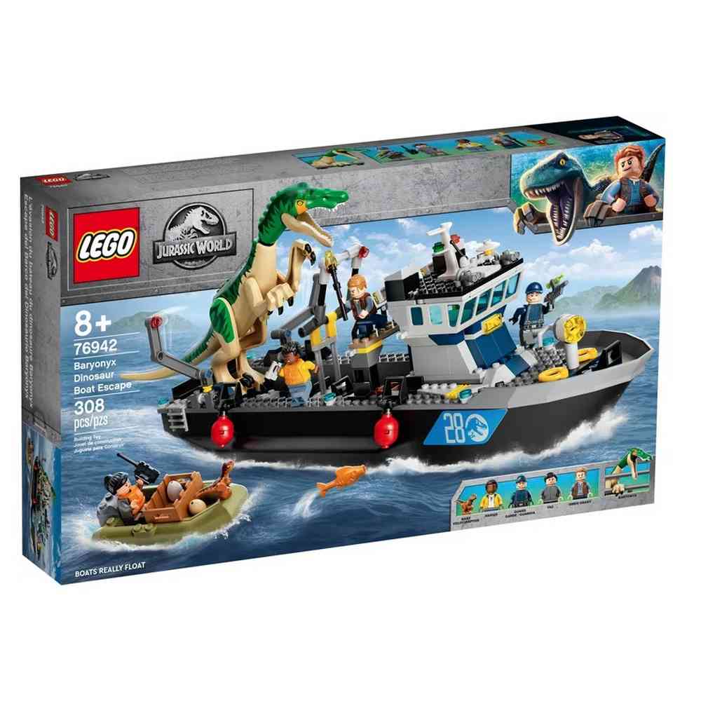 LEGO JURASTIC WORLD BARYONYX DINOSAUR BOAT ESCAPE 