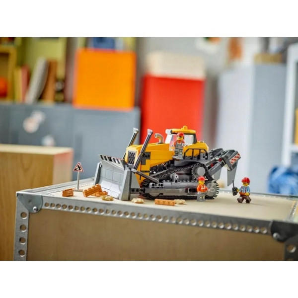 LEGO CITY YELLOW BULLDOZER WITH FRONT LOADER 