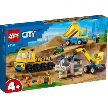 LEGO CITY GREAT VEHICLES CONSTRUCTION TRUCKS AND WRECKING BALL CRANE 