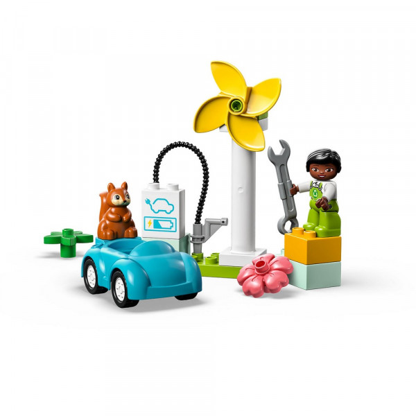 LEGO DUPLO TOWN WIND TURBINE AND ELECTRIC CAR 