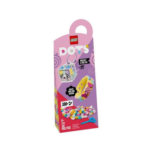 LEGO DOTS CANDY KITTY BRACELET & BAG TAG 