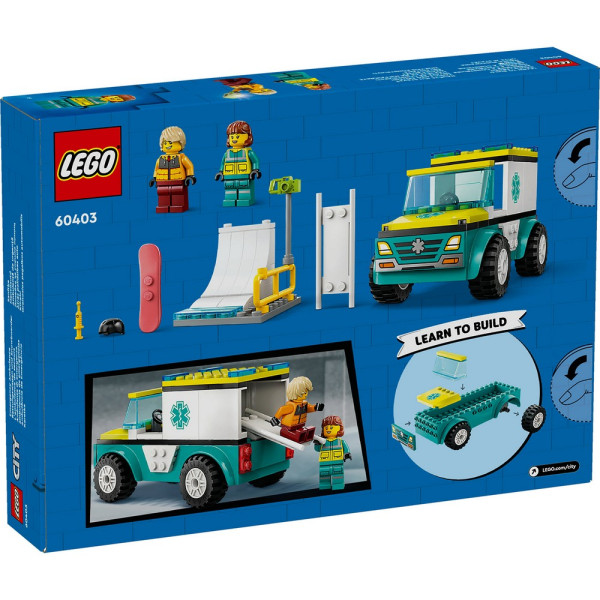 LEGO CITY GREAT VEHICLES EMERGENCY AMBULANCE AND SNOWBOARDER 
