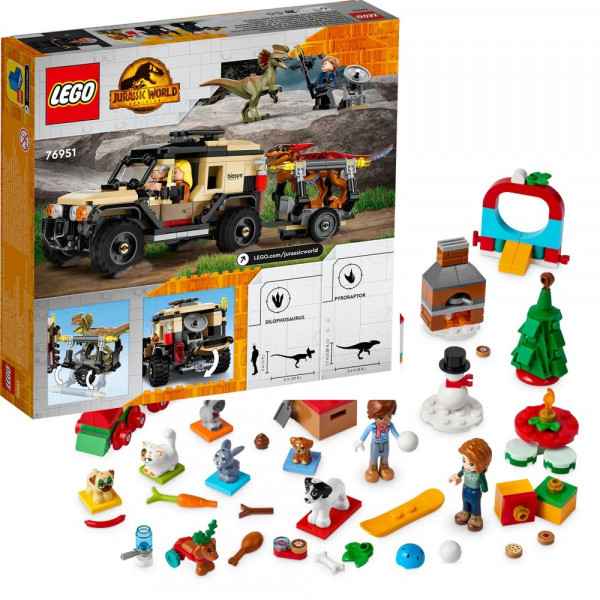 LEGO JURASSIC WORLD PYRORAPTOR AND DILOPHOSAURUS TRANSPORT 