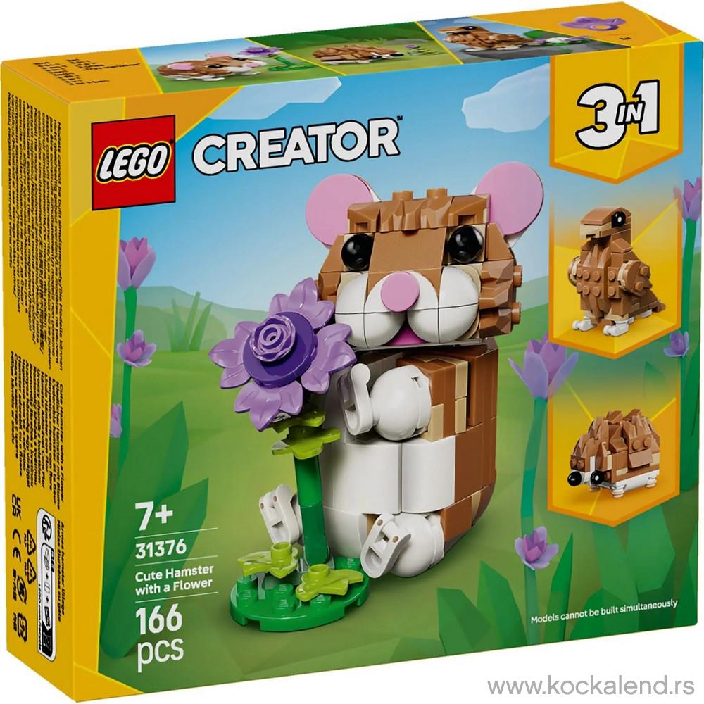 LEGO CREATOR CUTE HAMSTER WITH A FLOWER 