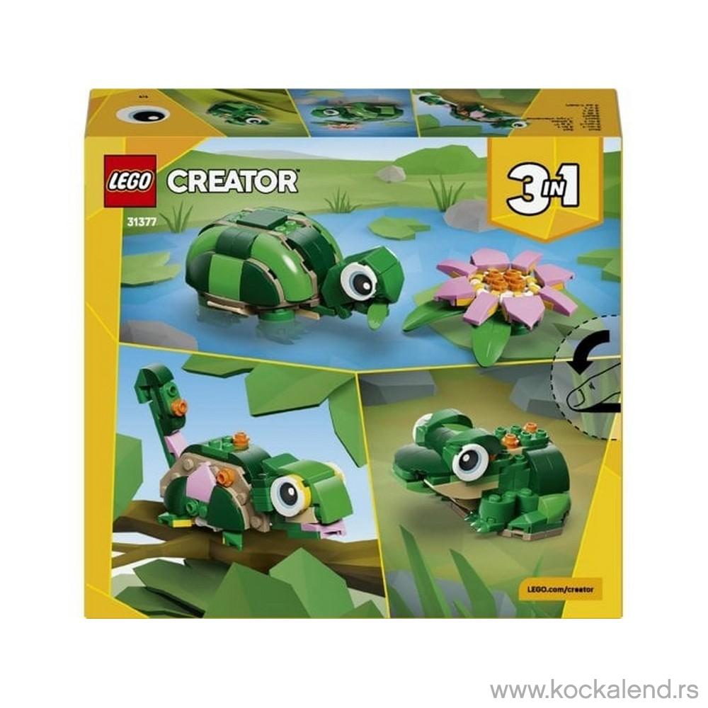 LEGO CREATOR TURTLE WITH A WATER LILY FLOWER 