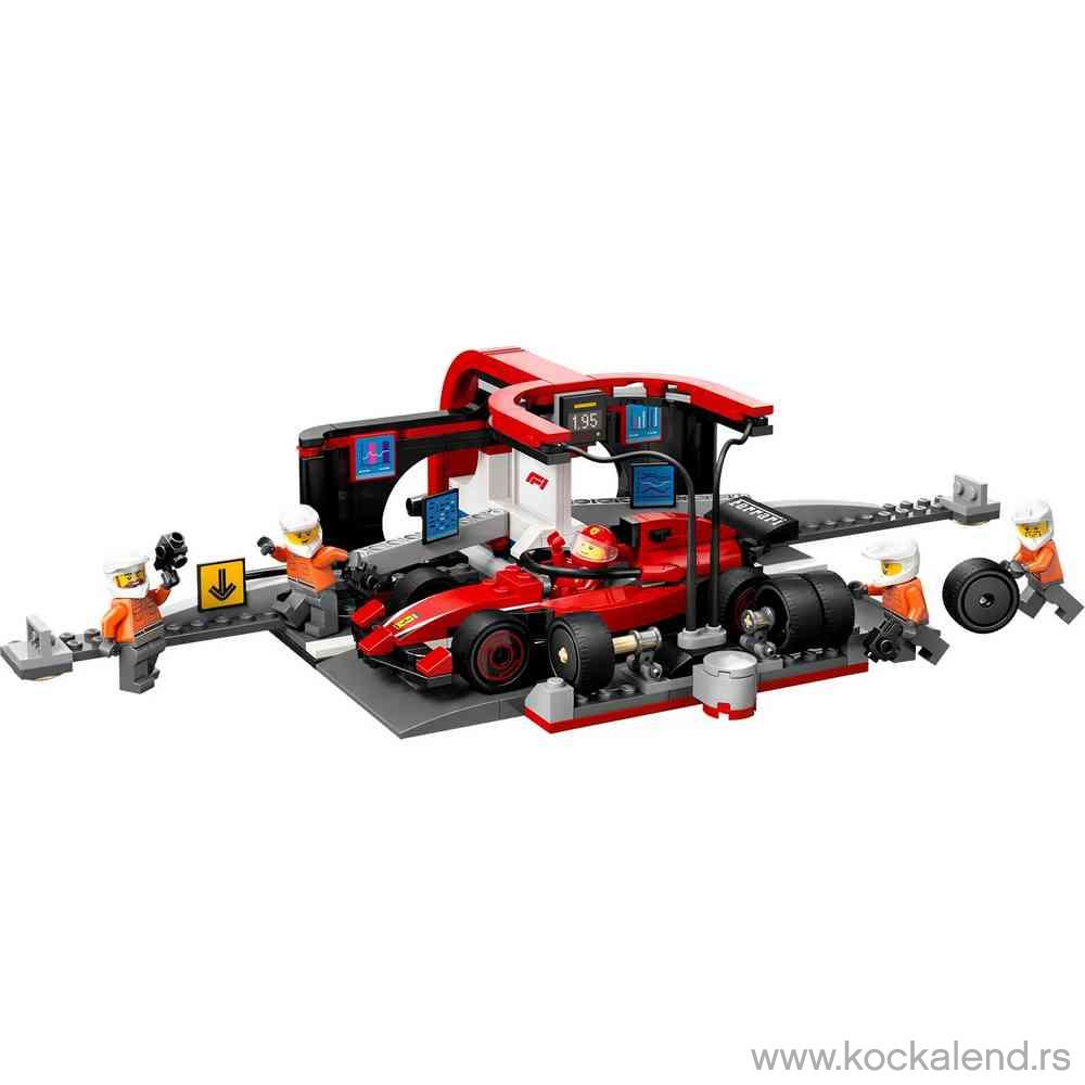 LEGO CITY F1 PIT STOP  AND  PIT CREW WITH FERRARI CAR 