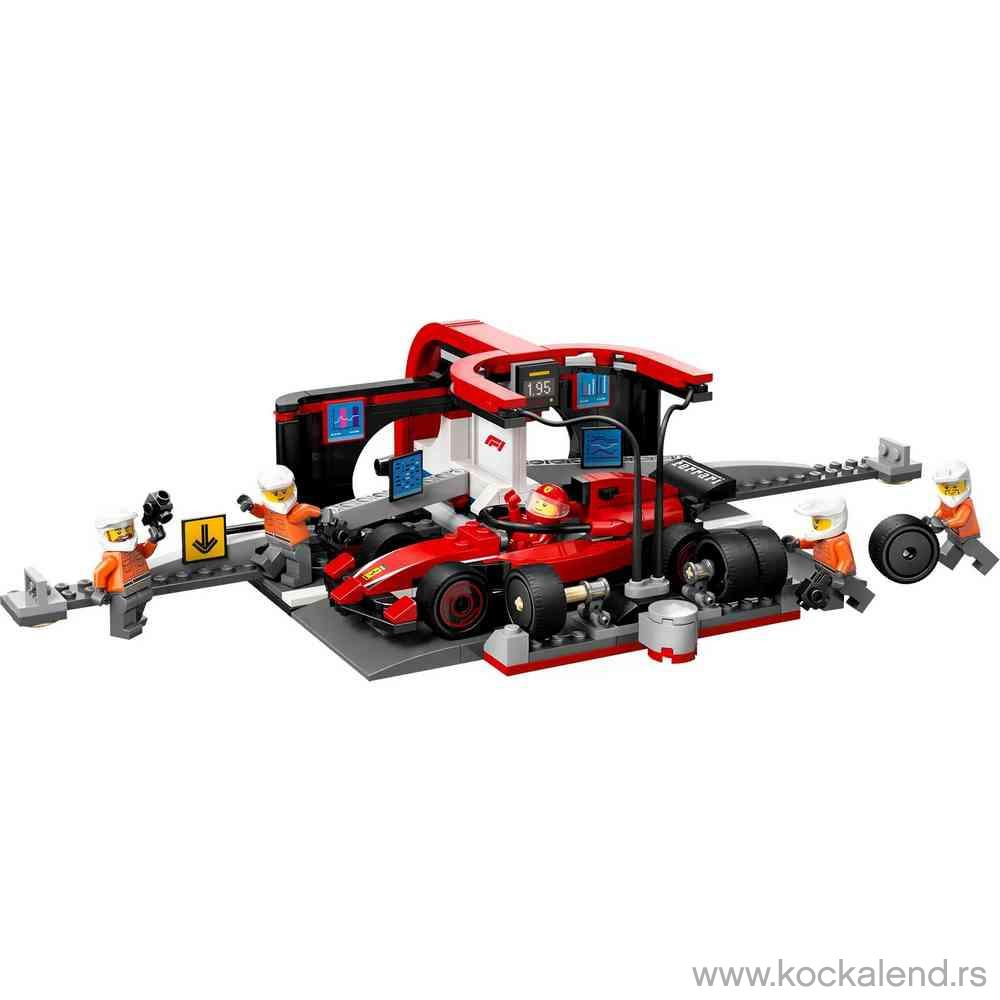 LEGO CITY F1 PIT STOP  AND  PIT CREW WITH FERRARI CAR 