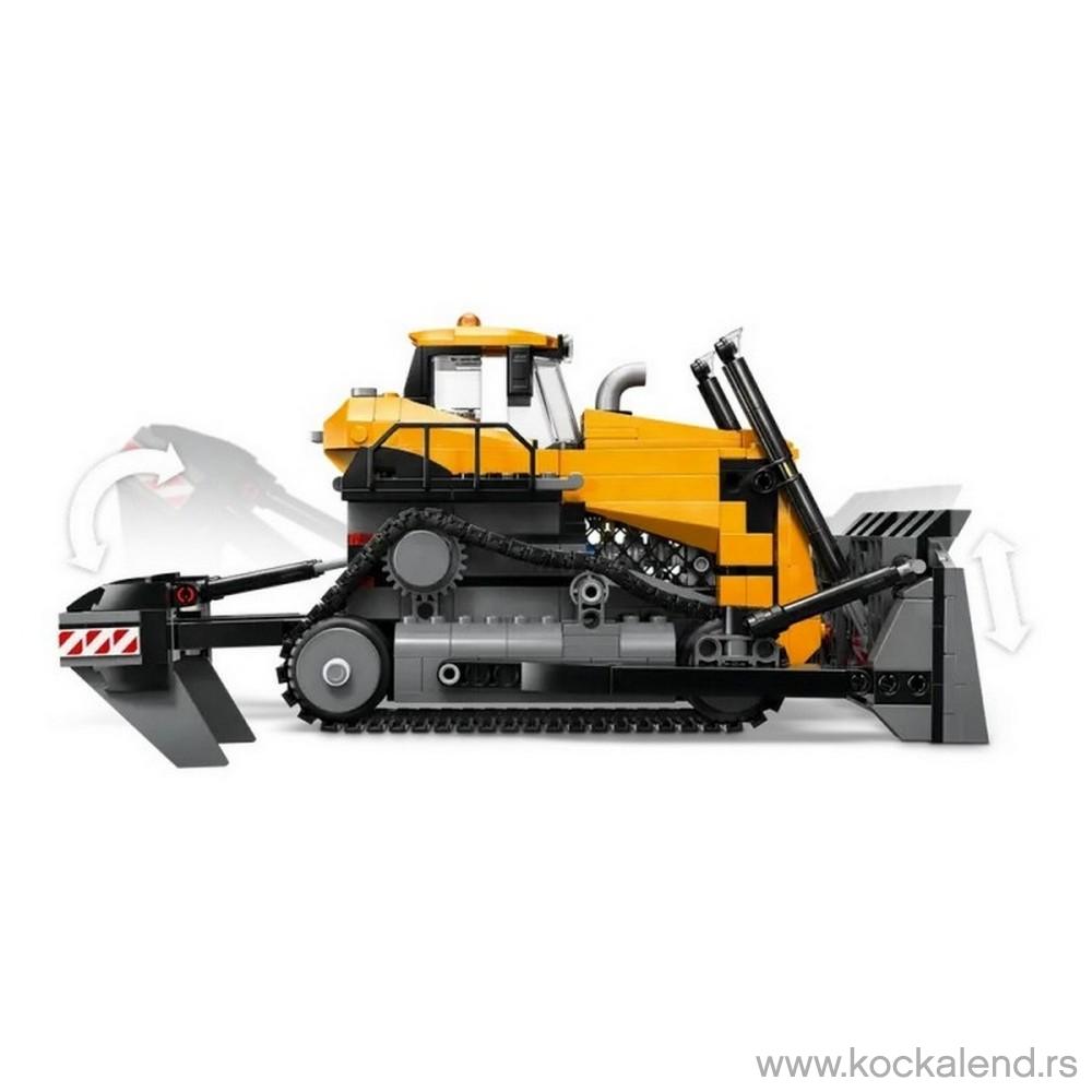 LEGO CITY YELLOW BULLDOZER WITH FRONT LOADER 