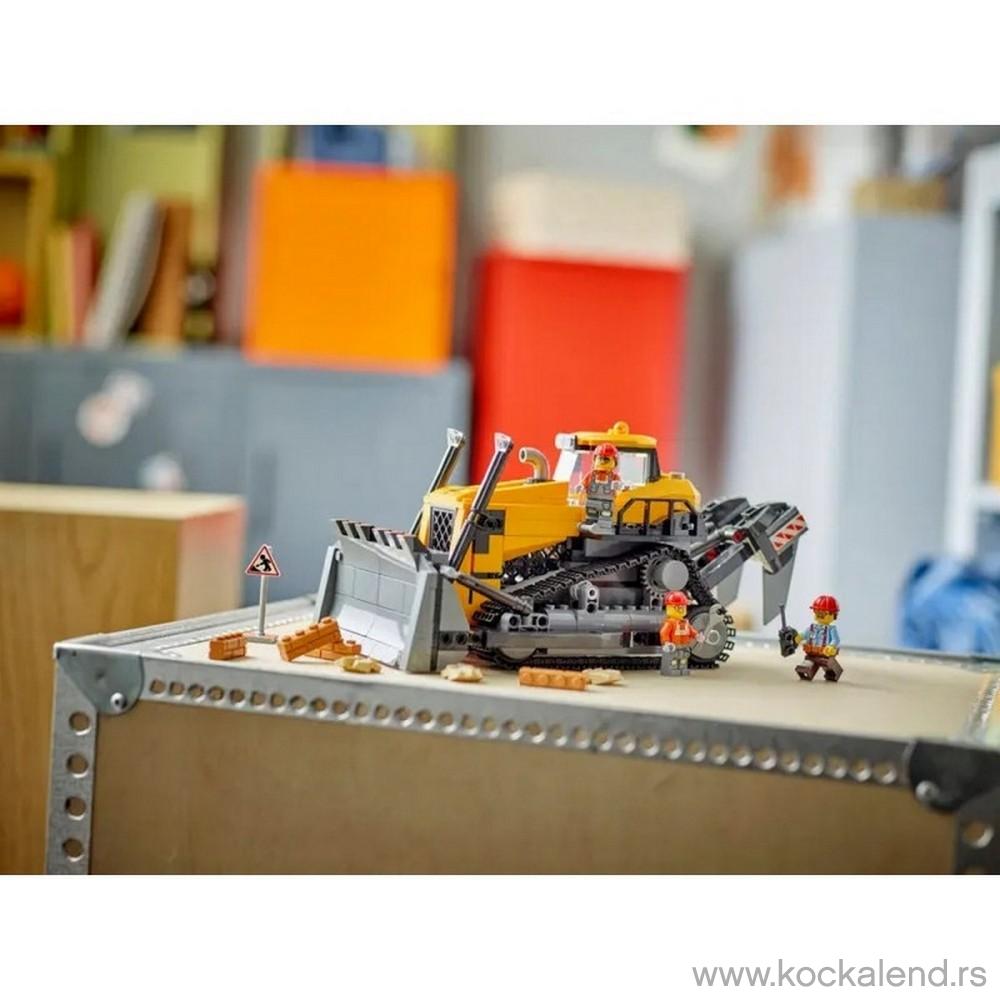 LEGO CITY YELLOW BULLDOZER WITH FRONT LOADER 