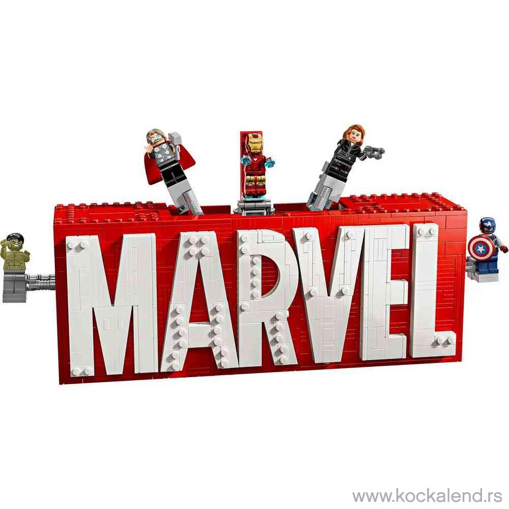 LEGO SUPER HEROES MARVEL LOGO  AND  MINIFIGURES 