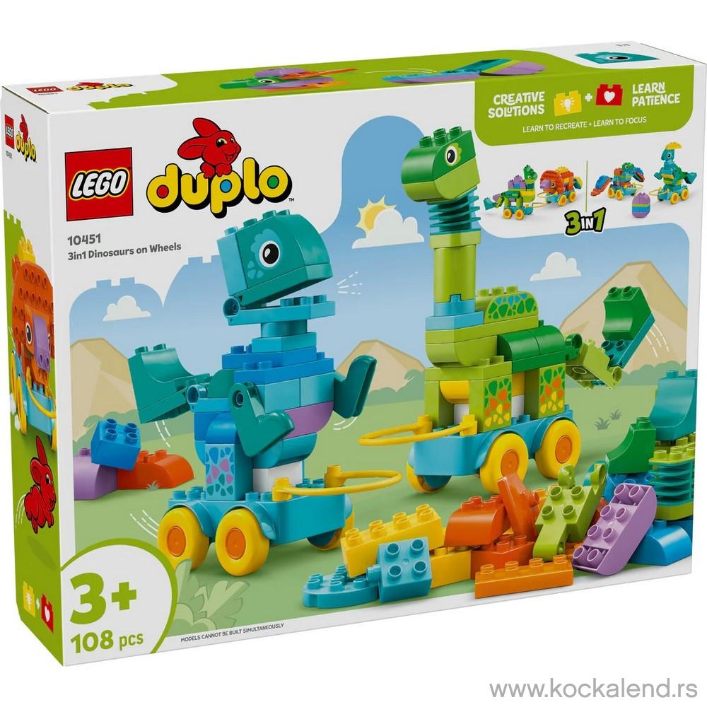 LEGO DUPLO 3IN1 DINOSAURS ON WHEELS 
