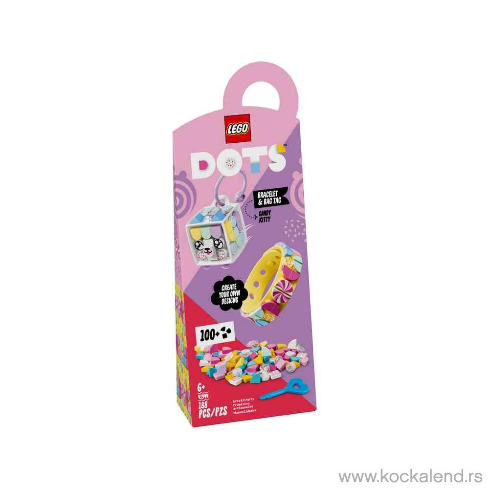 LEGO DOTS CANDY KITTY BRACELET & BAG TAG 