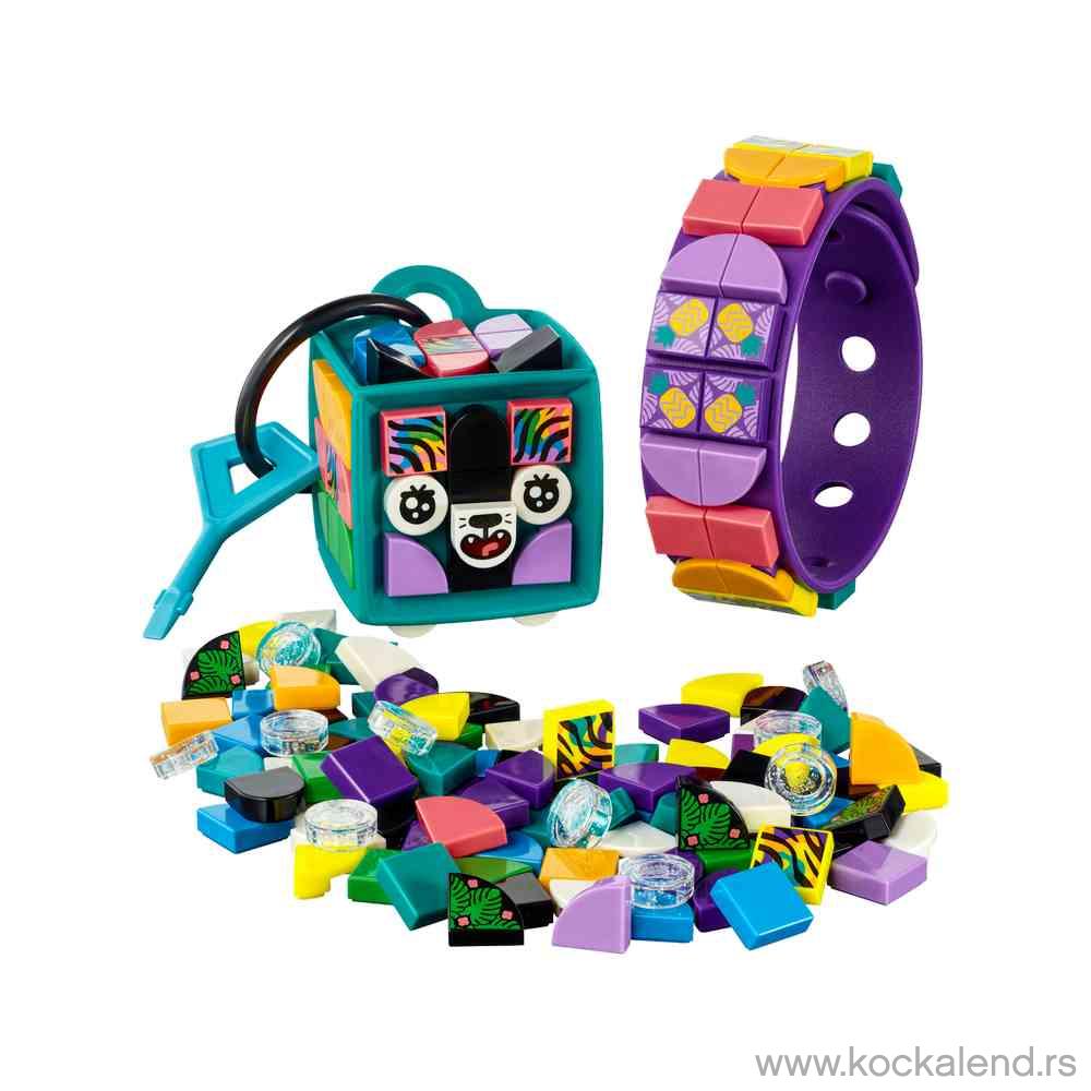 LEGO DOTS NEON TIGER BRACELET & BAG TAG 