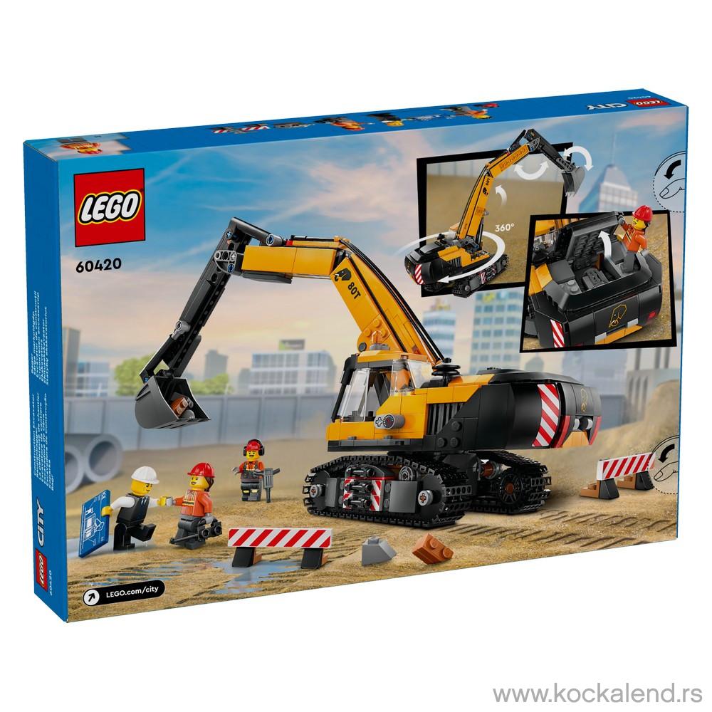 LEGO CITY YELLOW CONSTRUCTION EXCAVATOR 