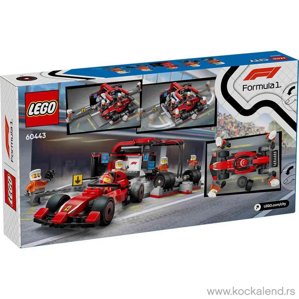 LEGO CITY F1 PIT STOP  AND  PIT CREW WITH FERRARI CAR 