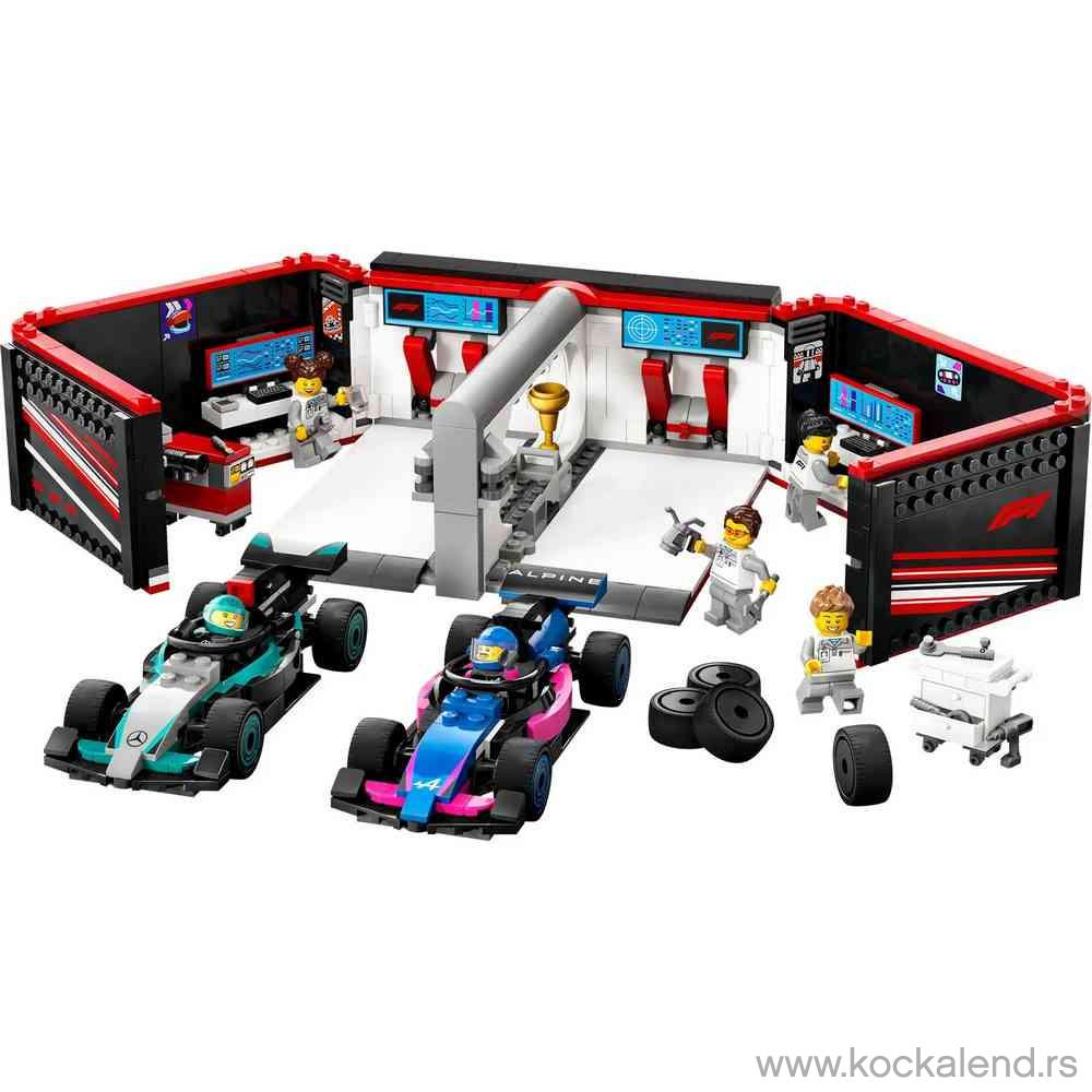 LEGO CITY F1 GARAGE  AND  MERCEDES-AMG  AND  ALPINE CARS 