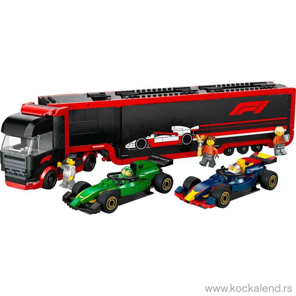 LEGO CITY F1 TRUCK WITH RB20  AND  AMR24 F1 CARS 