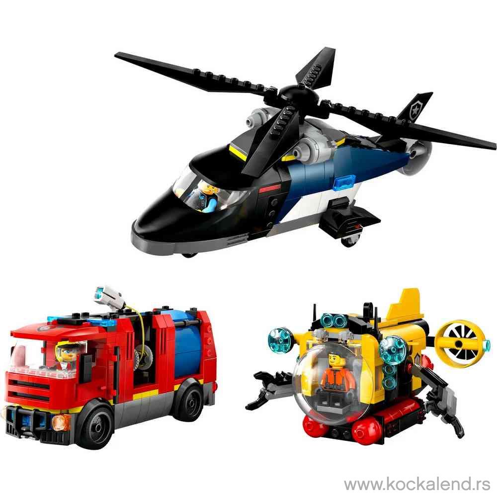 LEGO CITY HELICOPTER, FIRE TRUCK  AND  SUBMARINE REMIX 