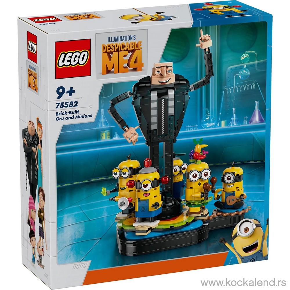 LEGO BRICK-BUILT GRU AND MINIONS