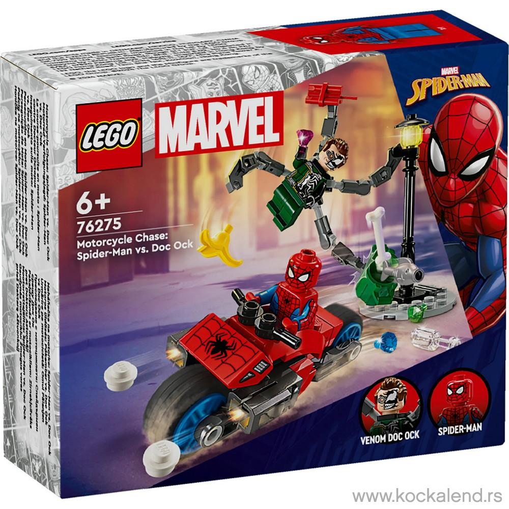 LEGO SUPER HEROES MARVEL MOTORCYCLE CHASE  SPIDERMAN VS DOC OCK 