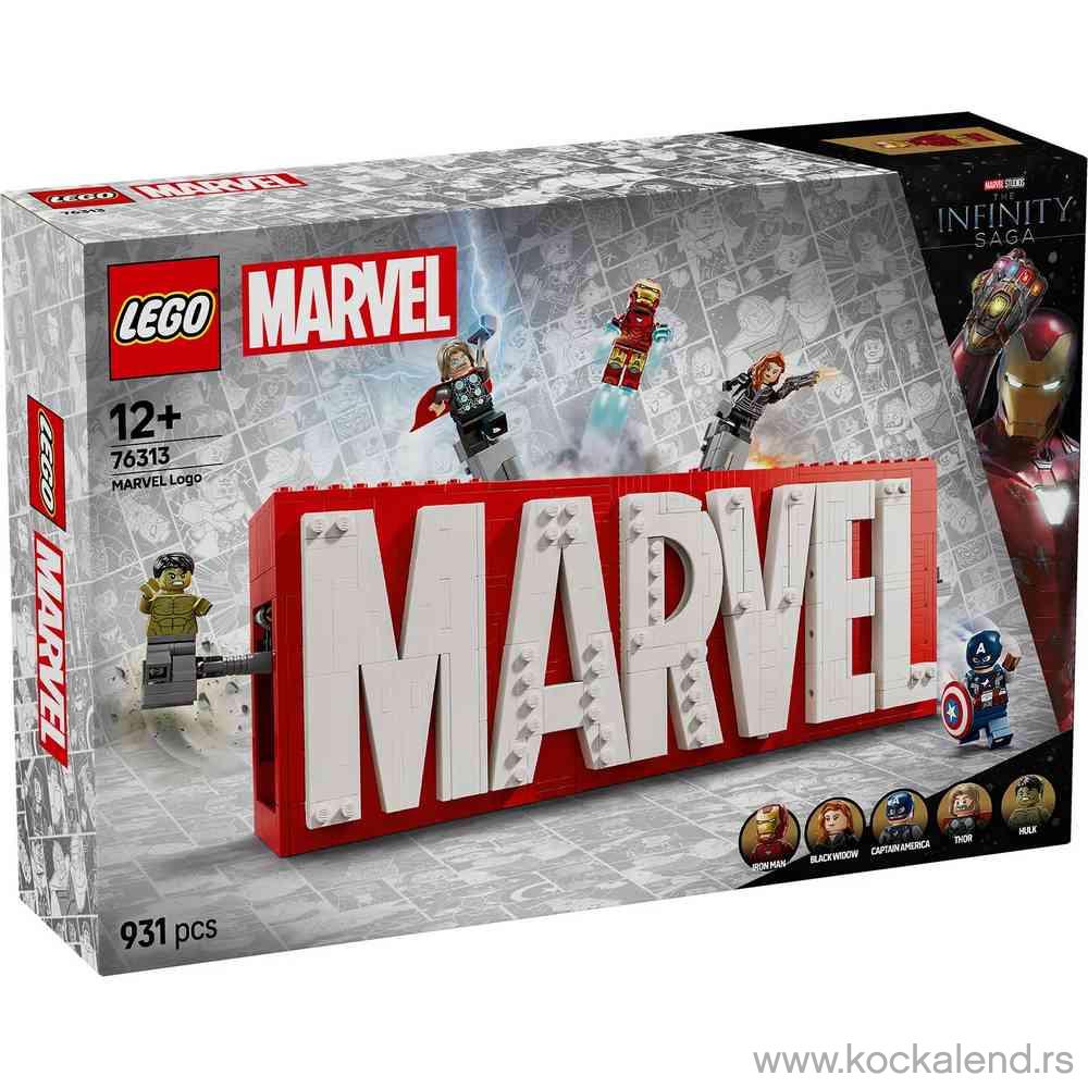 LEGO SUPER HEROES MARVEL LOGO  AND  MINIFIGURES