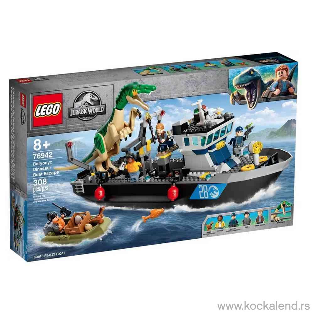 LEGO JURASTIC WORLD BARYONYX DINOSAUR BOAT ESCAPE 